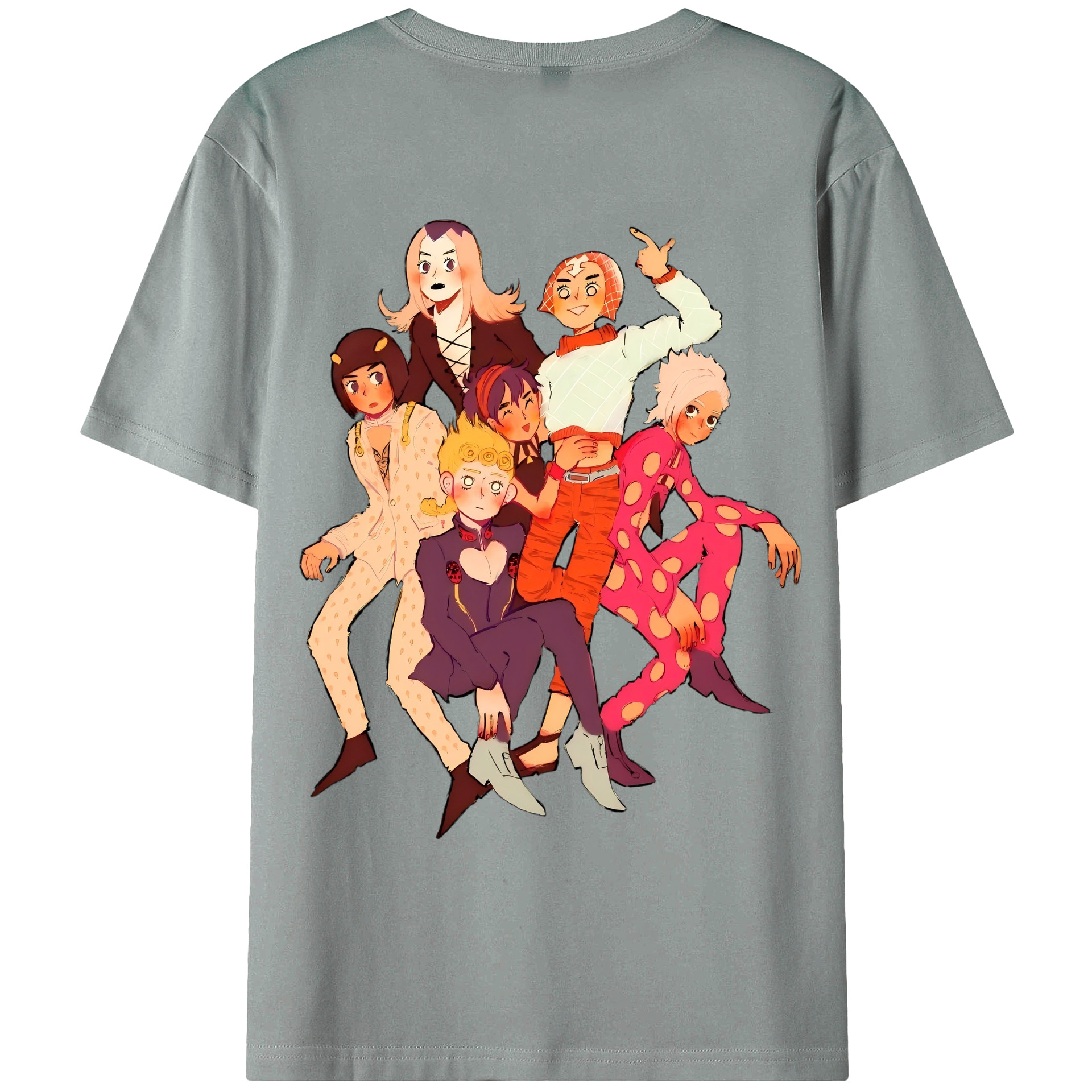 ジョジョの奇妙な冒険 JoJo's Bizarre Adventure 綿100％ メンズ半袖Tシャツ（バックプリント） 通気性